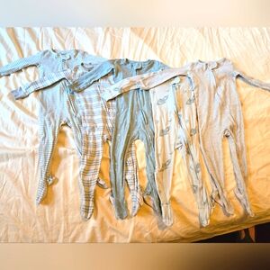 12m Blue/gray footie pajama BUNDLE